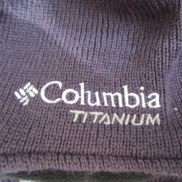 Columbia Titanium Beanie unisex,one size Knie,w/ Pockets,Pom-pom,purple/white - Picture 3 of 11